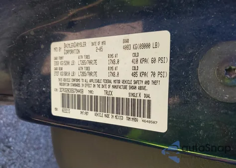 2005 Dodge Ram 2500 Slt/Laramie z USA, uszkodzony, nr VIN 3D7KS28C65G794458